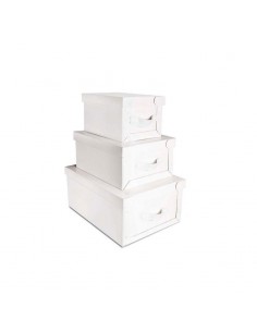 Puff Organizador De Zapatos Eco Cuero Blanco